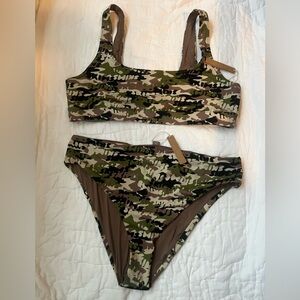 Skims Swim | NWT | Two Piece Set | Size 3x | Color: Camo